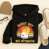 Burnt Out But Optimistic Cute Marshmallow For Camping Hoodie