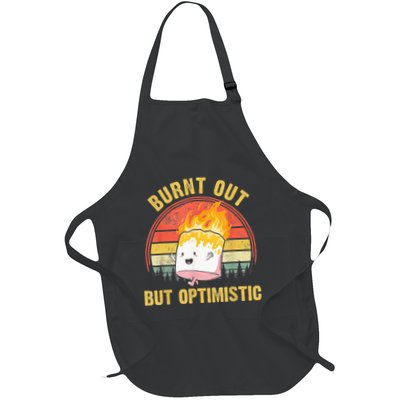 Burnt Out But Optimistic Cute Marshmallow For Camping Apron