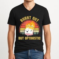 Burnt Out But Optimistic Cute Marshmallow For Camping V-Neck T-Shirt