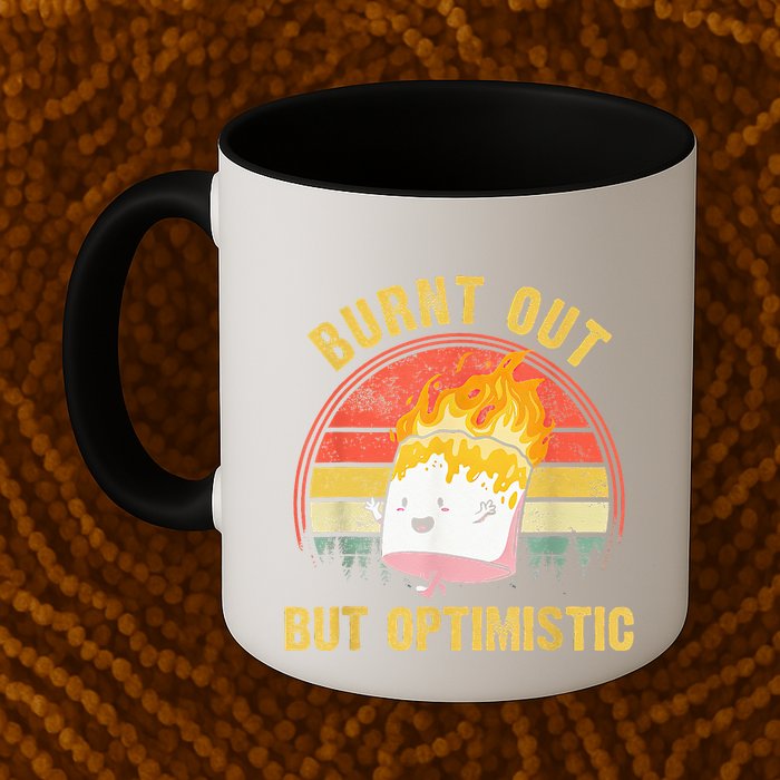Burnt Out But Optimistic Cute Marshmallow For Camping Mug