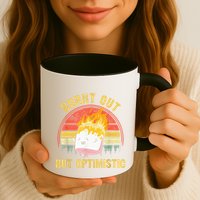 Burnt Out But Optimistic Cute Marshmallow For Camping Mug