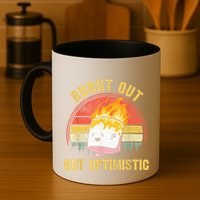 Burnt Out But Optimistic Cute Marshmallow For Camping Mug