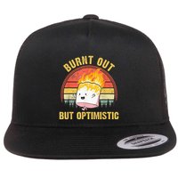 Burnt Out But Optimistic Cute Marshmallow For Camping Flatbill Hat