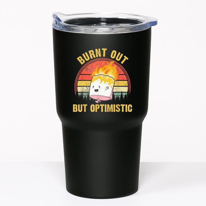 Burnt Out But Optimistic Cute Marshmallow For Camping Tumbler