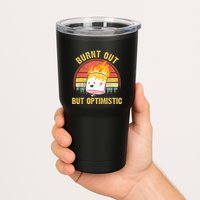 Burnt Out But Optimistic Cute Marshmallow For Camping Tumbler