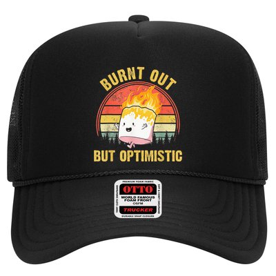 Burnt Out But Optimistic Cute Marshmallow For Camping Trucker Hat
