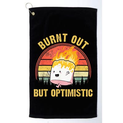 Burnt Out But Optimistic Cute Marshmallow For Camping Golf Towel