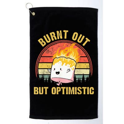 Burnt Out But Optimistic Cute Marshmallow For Camping Platinum Collection Golf Towel