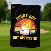 Burnt Out But Optimistic Cute Marshmallow For Camping Golf Towel