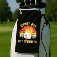 Burnt Out But Optimistic Cute Marshmallow For Camping Golf Towel