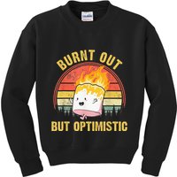Burnt Out But Optimistic Cute Marshmallow For Camping Kids Sweatshirt