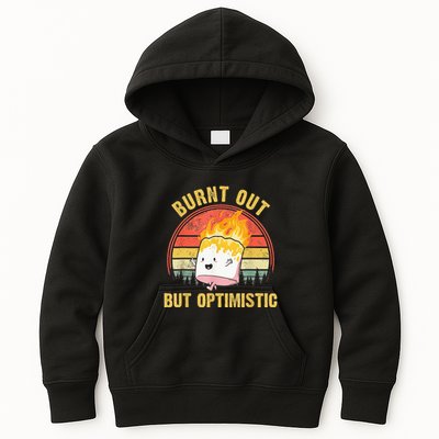 Burnt Out But Optimistic Cute Marshmallow For Camping Kids Hoodie
