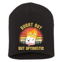 Burnt Out But Optimistic Cute Marshmallow For Camping Short Acrylic Beanie