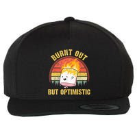 Burnt Out But Optimistic Cute Marshmallow For Camping Wool Snapback Cap