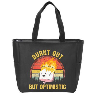 Burnt Out But Optimistic Cute Marshmallow For Camping Zip Tote Bag
