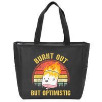 Burnt Out But Optimistic Cute Marshmallow For Camping Zip Tote Bag