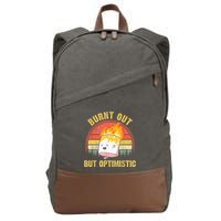 Burnt Out But Optimistic Cute Marshmallow For Camping Cotton Canvas Backpack