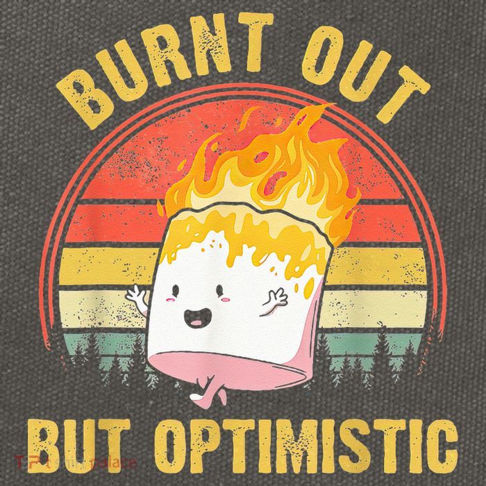 Burnt Out But Optimistic Cute Marshmallow For Camping Cotton Canvas Backpack