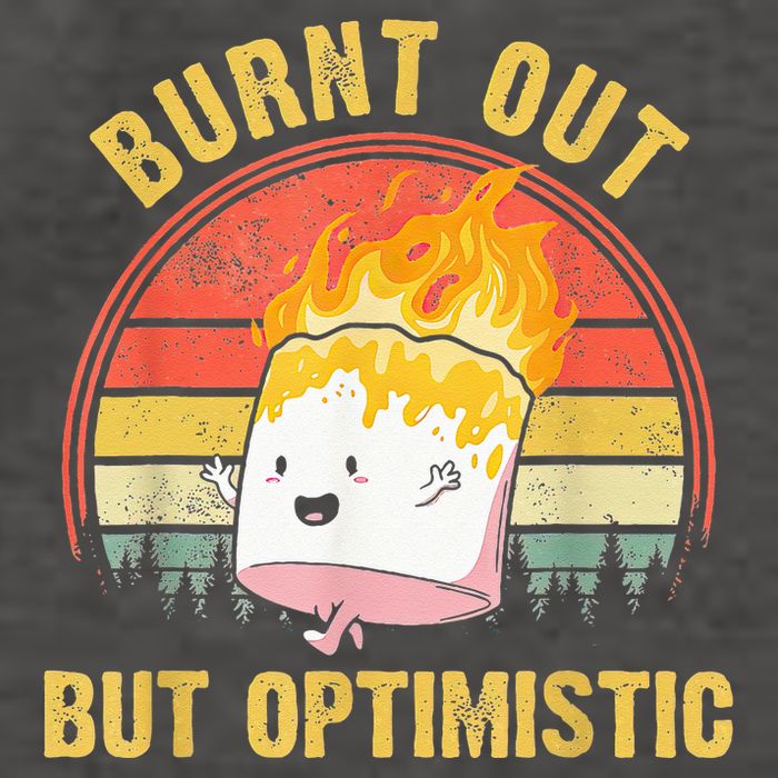 Burnt Out But Optimistic Cute Marshmallow For Camping Vector Backpack