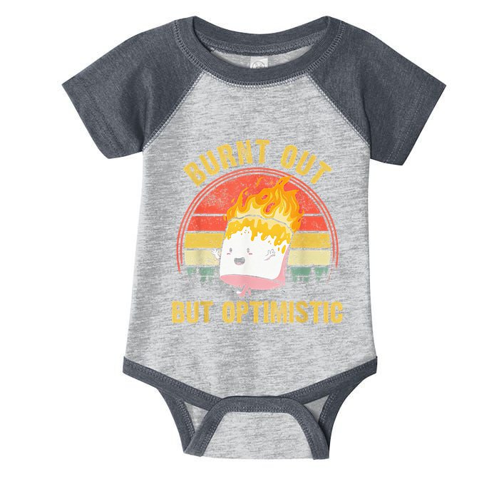 Burnt Out But Optimistic Cute Marshmallow For Camping Infant Baby Jersey Bodysuit
