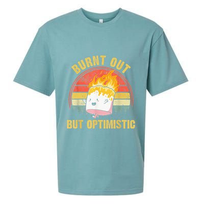 Burnt Out But Optimistic Cute Marshmallow For Camping Sueded Cloud Jersey T-Shirt
