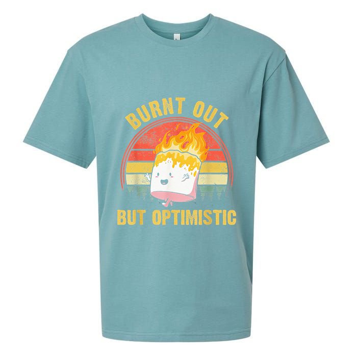 Burnt Out But Optimistic Cute Marshmallow For Camping Sueded Cloud Jersey T-Shirt