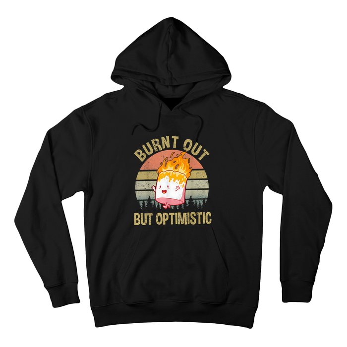 Burnt Out But Optimistic Retro Vintage Sunset Hoodie