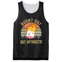 Burnt Out But Optimistic Retro Vintage Sunset Mesh Reversible Basketball Jersey Tank