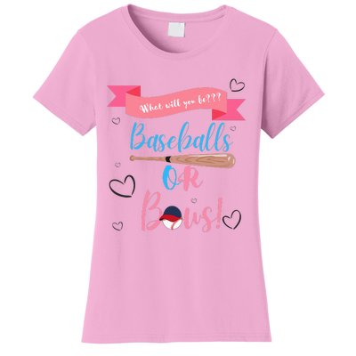 Baseball Or Bows Gender Reveal Women's T-Shirt