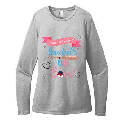 Baseball Or Bows Gender Reveal Womens CVC Long Sleeve Shirt