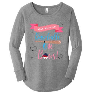 Baseball Or Bows Gender Reveal Women's Perfect Tri Tunic Long Sleeve Shirt