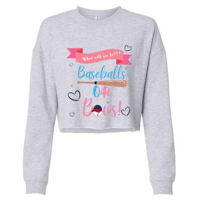 Baseball Or Bows Gender Reveal Cropped Pullover Crew