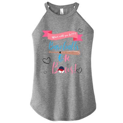 Baseball Or Bows Gender Reveal Women’s Perfect Tri Rocker Tank