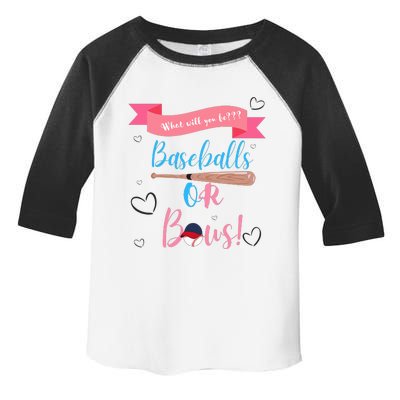 Baseball Or Bows Gender Reveal Toddler Fine Jersey T-Shirt