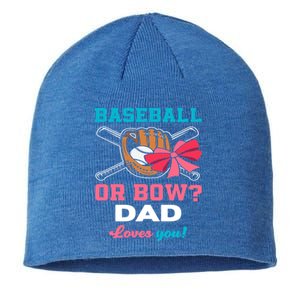 Baseball Or Bows Dad Announcet Gender Reveal Gift Sustainable Beanie