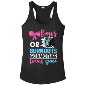 Burnouts or Bows Godmother loves you Gender Reveal party Ladies PosiCharge Competitor Racerback Tank