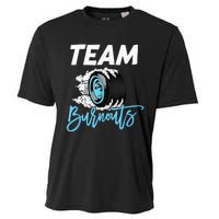 Burnouts Or Bows Team Boy Team Girl Gender Reveal Cooling Performance Crew T-Shirt