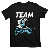 Burnouts Or Bows Team Boy Team Girl Gender Reveal T-Shirt