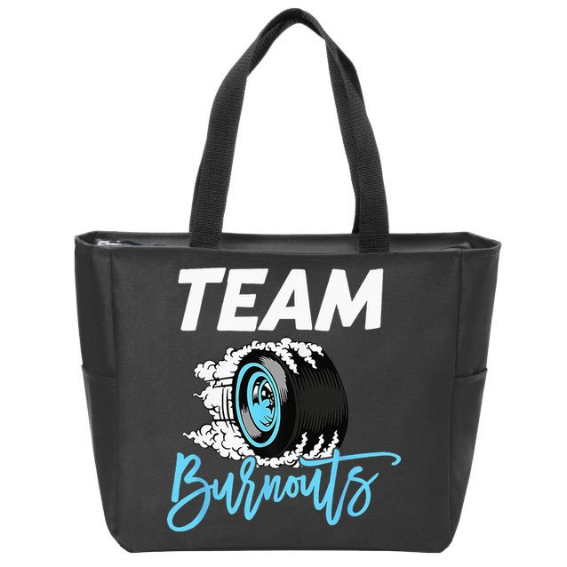 Burnouts Or Bows Team Boy Team Girl Gender Reveal Zip Tote Bag