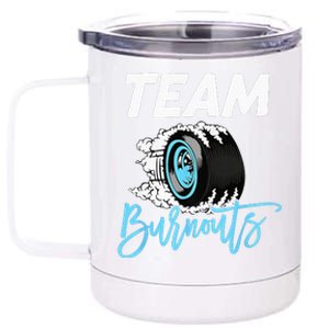 Burnouts Or Bows Team Boy Team Girl Gender Reveal 12 oz Stainless Steel Tumbler Cup