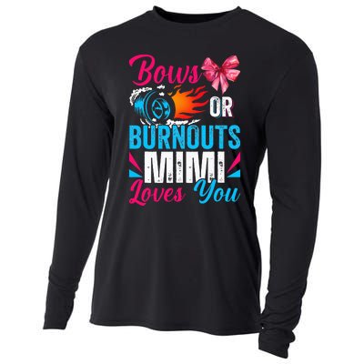 Burnouts Or Bows Mimi Loves You Gender Reveal Party Baby Cooling Performance Long Sleeve Crew