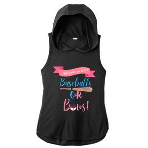 Baseball Or Bows Gender Reveal Ladies PosiCharge Tri-Blend Wicking Draft Hoodie Tank