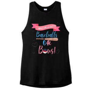 Baseball Or Bows Gender Reveal Ladies PosiCharge Tri-Blend Wicking Tank