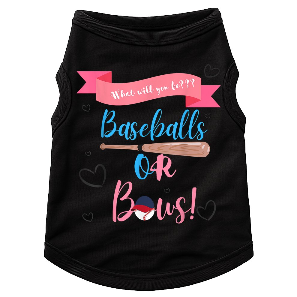Baseball Or Bows Gender Reveal Doggie Tank