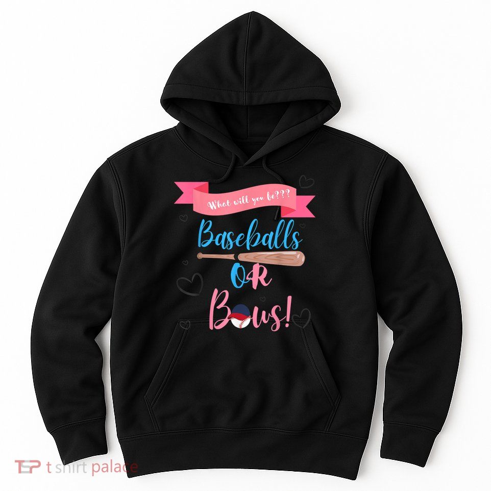 Baseball Or Bows Gender Reveal Hoodie