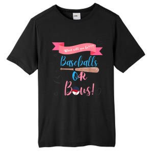 Baseball Or Bows Gender Reveal Tall Fusion ChromaSoft Performance T-Shirt