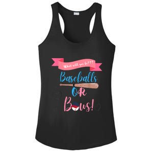 Baseball Or Bows Gender Reveal Ladies PosiCharge Competitor Racerback Tank