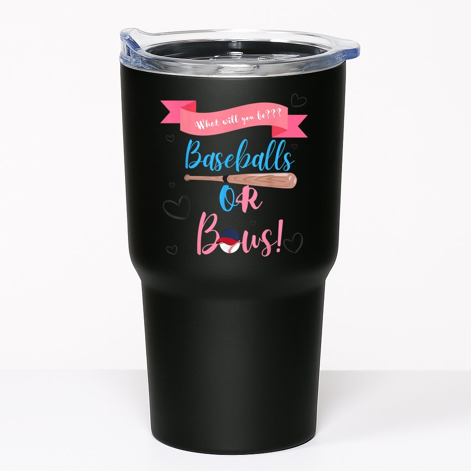 Baseball Or Bows Gender Reveal Tumbler