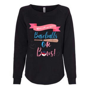 Baseball Or Bows Gender Reveal Womens California Wash Sweatshirt