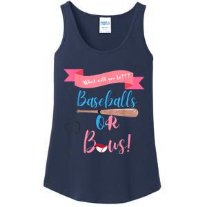 Baseball Or Bows Gender Reveal Ladies Essential Tank